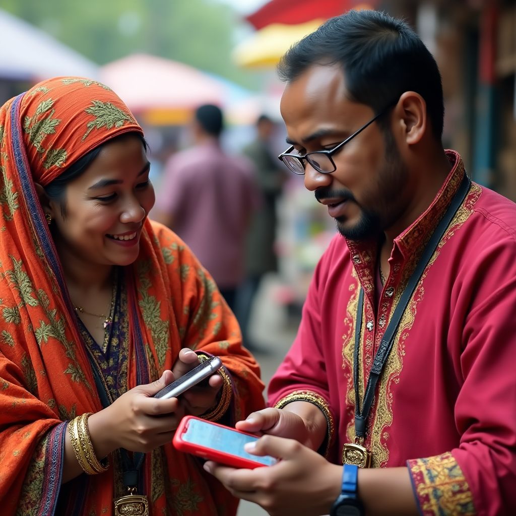 Mobile money training session for market vendors